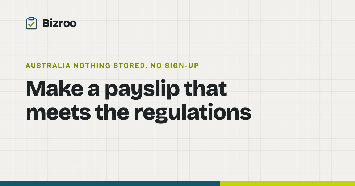 Payslap Free Payslip Generator & Template Australia | Bizroo